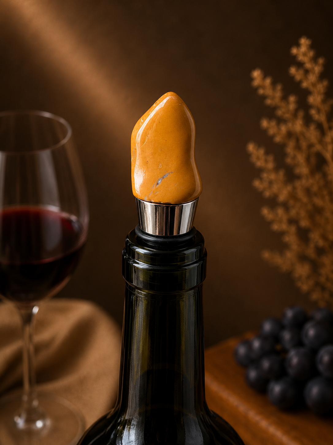 Yellow Jasper Gemstone Wine Stopper