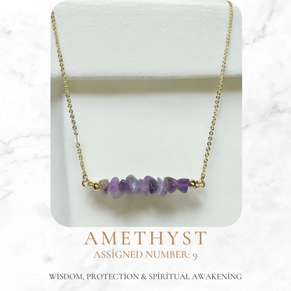 Amethyst Numerology Necklace – Wisdom, Protection & Spiritual Awakening
