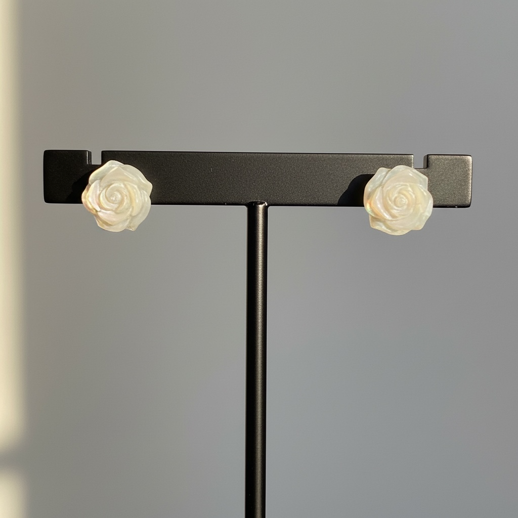 Mother of Pearl Rose Studs