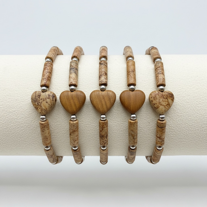 Picture Jasper Heart Bracelet