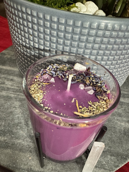 Crown Chakra Glass Manifestation Candle