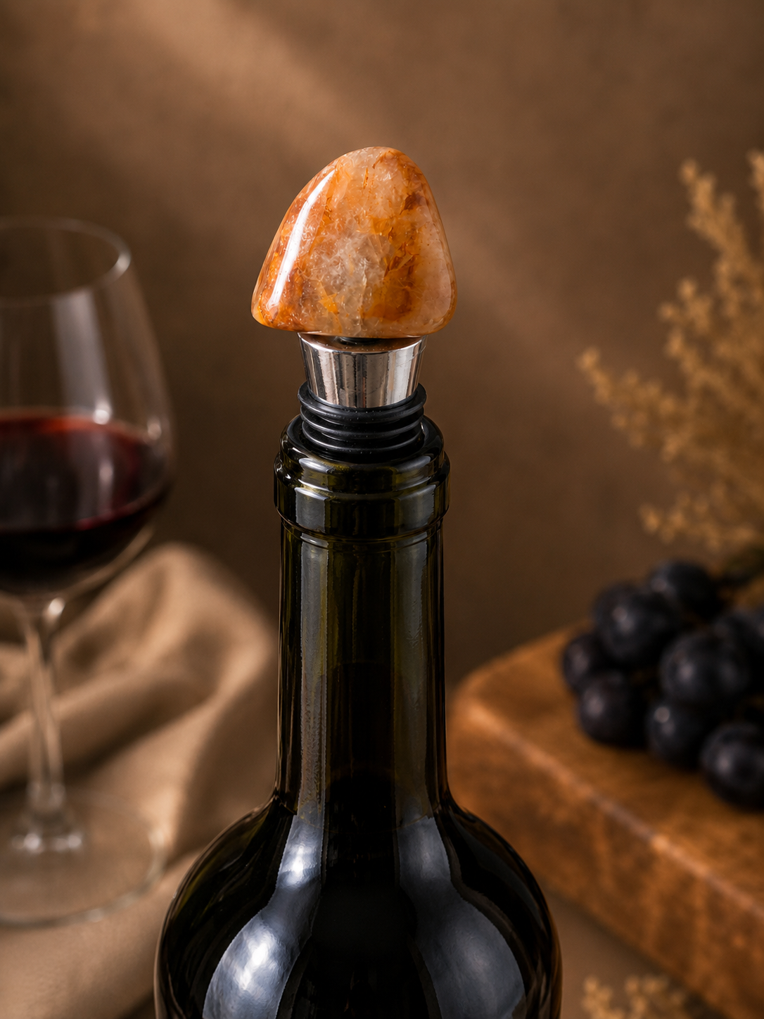 Golden Healer Gemstone Wine Stopper
