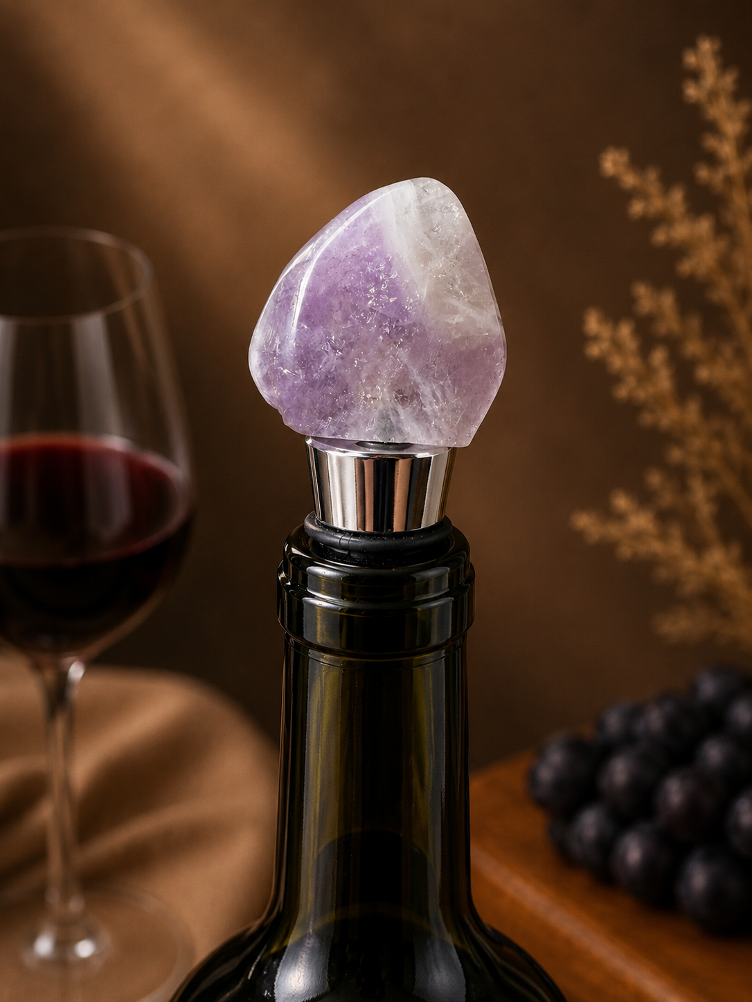 Amethyst Gemstone Wine Stopper