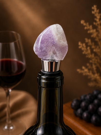 Amethyst Gemstone Wine Stopper