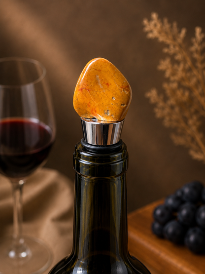 Yellow Jasper Gemstone Wine Stopper