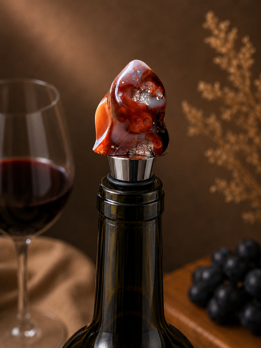 Sea Jasper Gemstone Wine Stopper