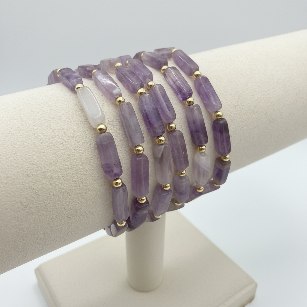 Rectangle Amethyst Bracelet