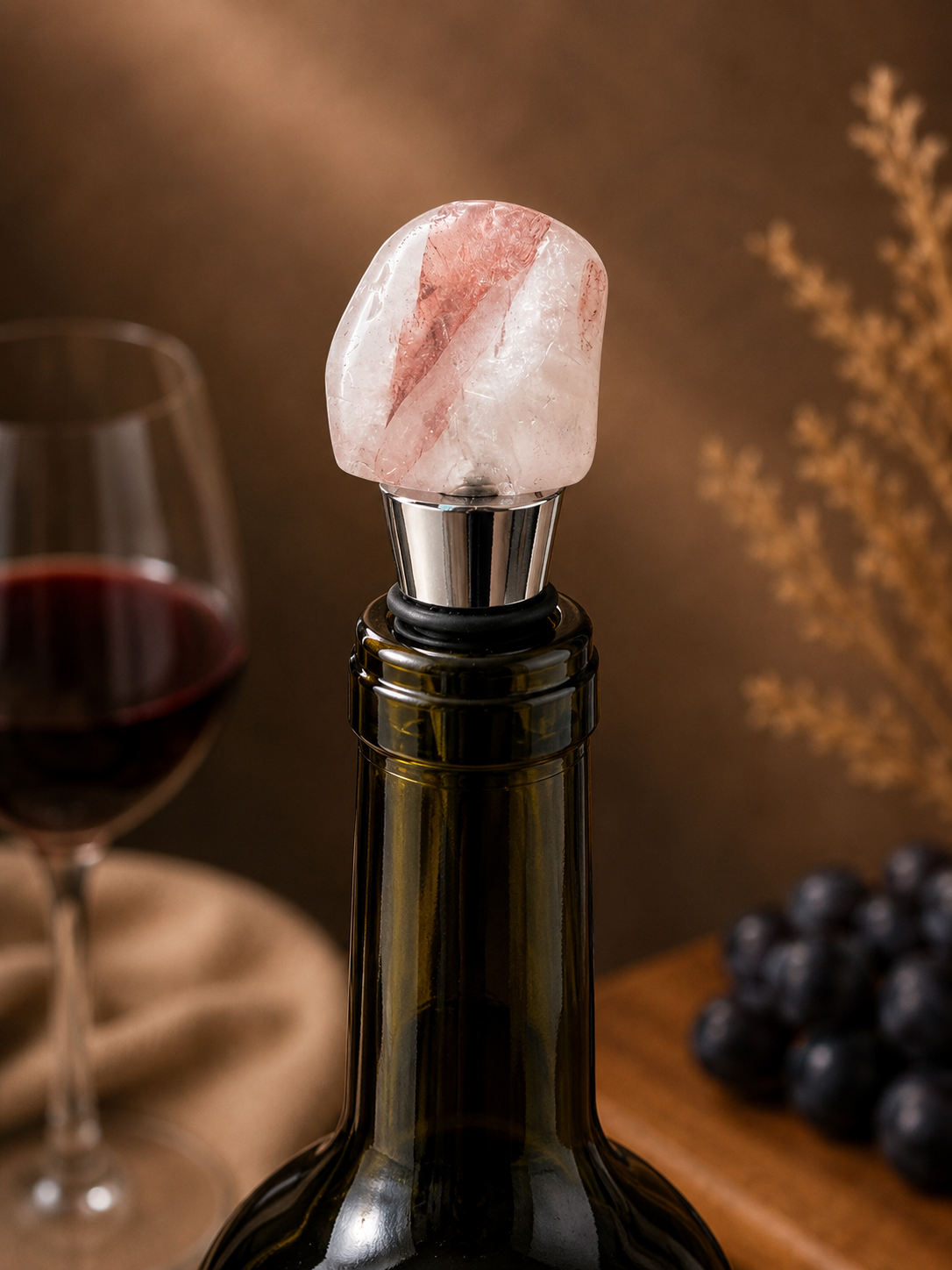 Fire Quartz Gemstone Wine Stopper