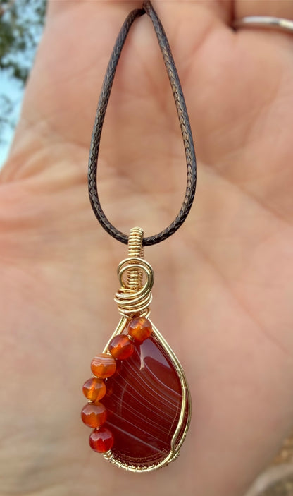 Year of the Fire Horse Collection: Agate & Carnelian Pendants