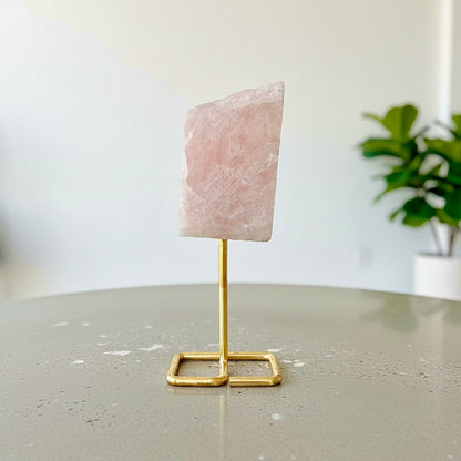 Rose Quartz Display Slab on Stand