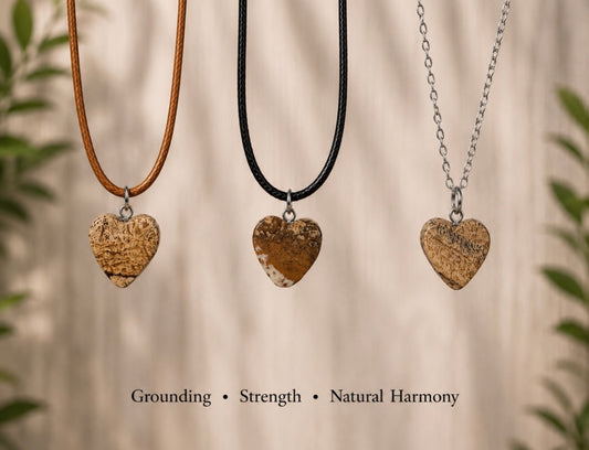 Mini Picture Jasper Heart Necklaces