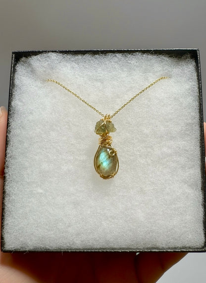 Moldavite + Labradorite