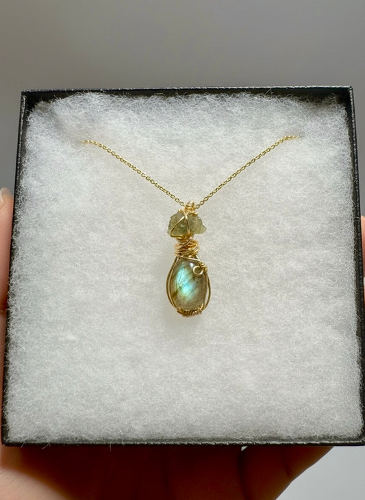 Moldavite + Labradorite