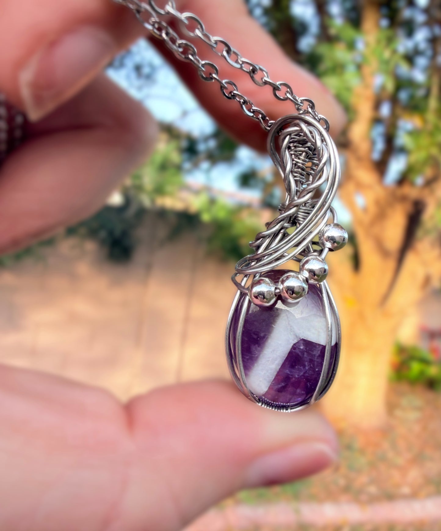 Centered Stillness- Wire Wrapped Mini Necklace