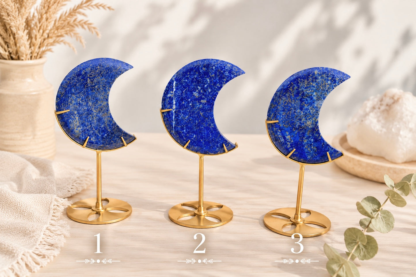 Lapis Lazuli Crescent Moons