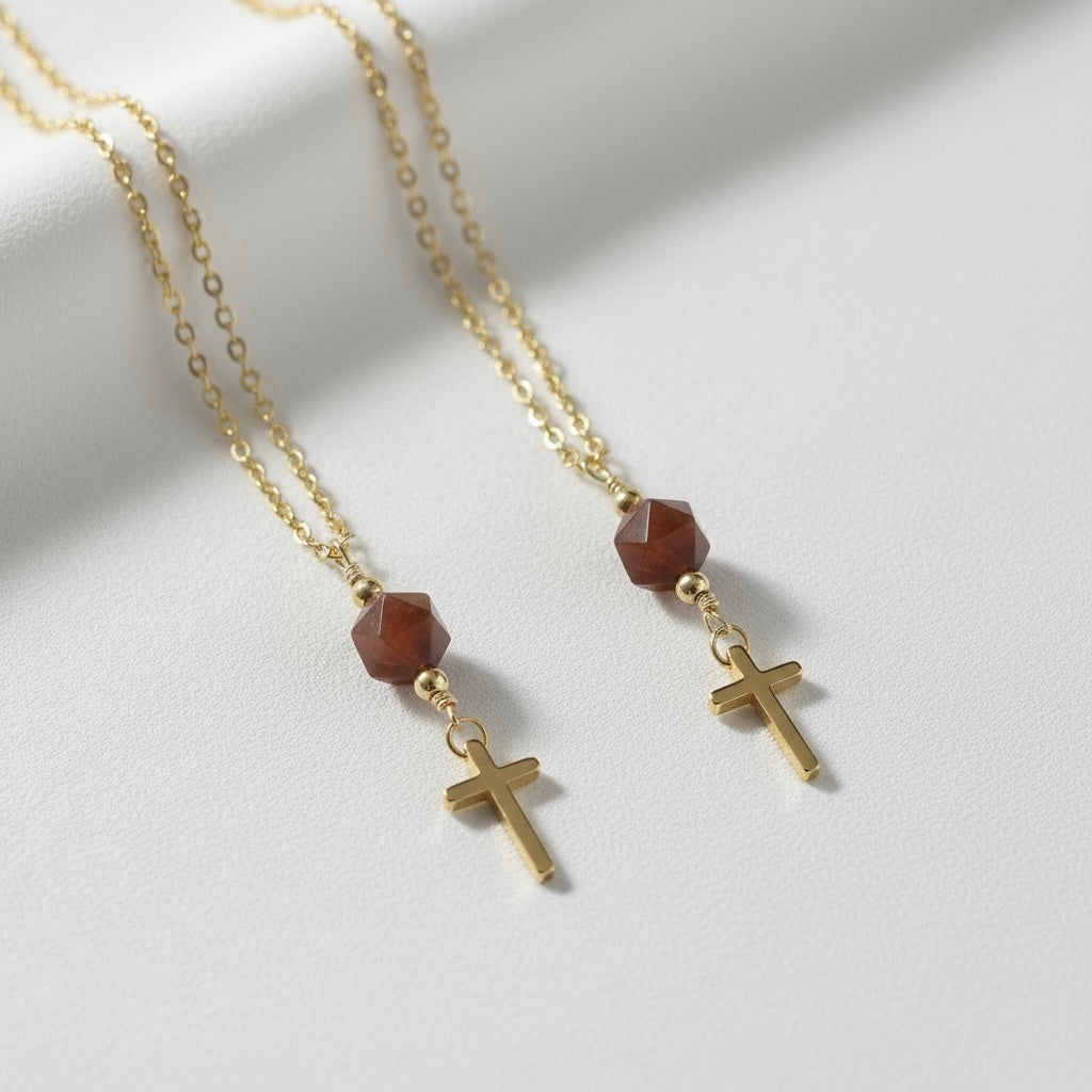 Agua Nueva Agate Cross Necklace