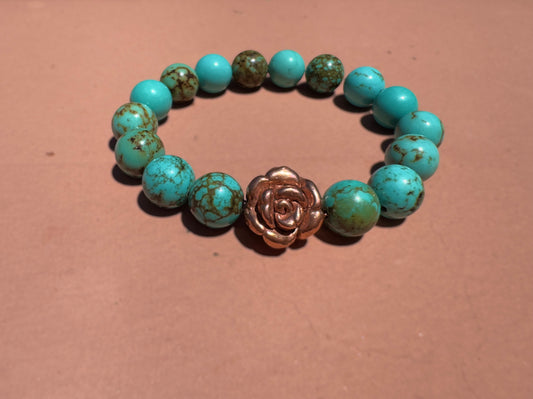 Sedona Rose: Turquoise & Copper Handmade Bracelet