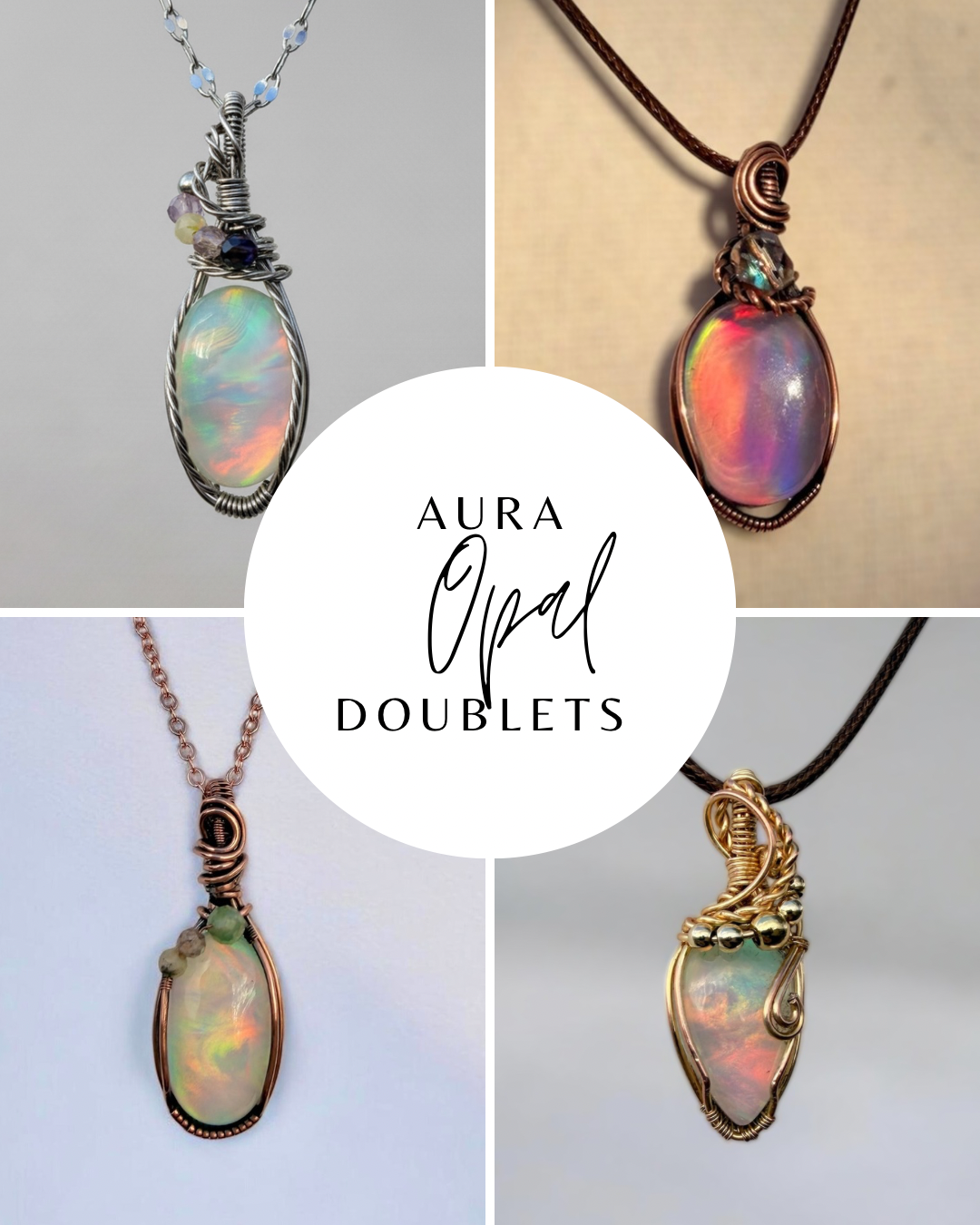 Aura Opal Doublet Pendants