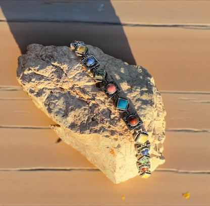 Multi Gemstone Bracelet- Sterling Silver