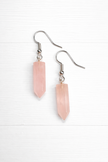 Rose Quartz Earrings (Different Shapes)