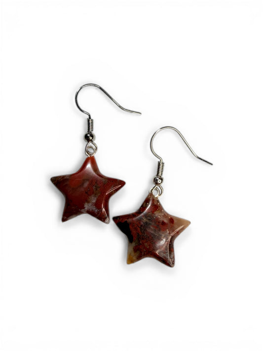 Brecciated Jasper Star Earrings