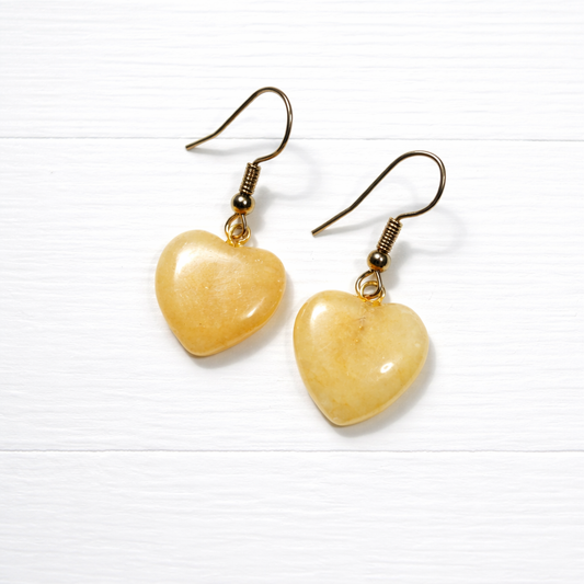 Golden Healer Heart Earrings