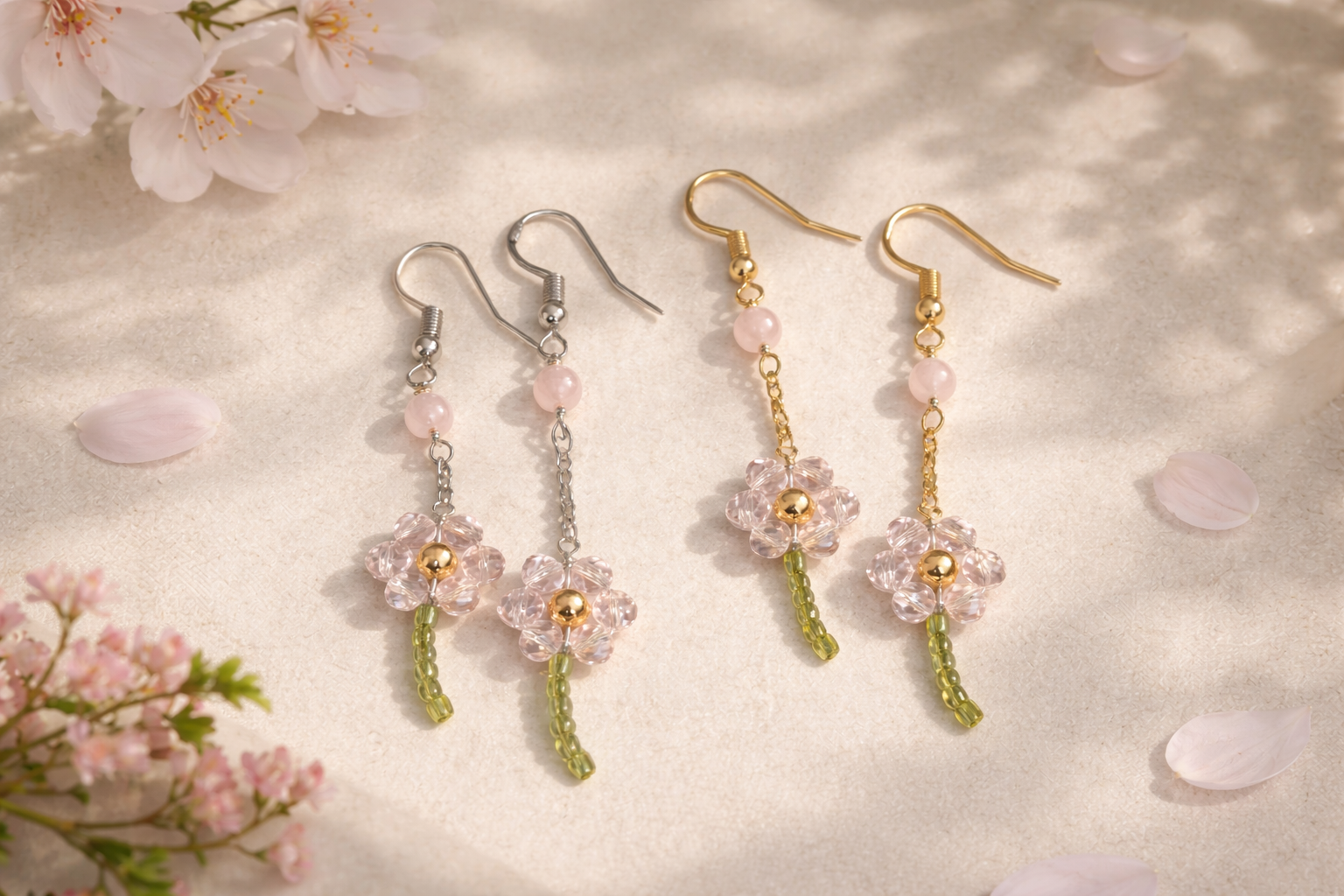 Cherry Blossom Flower Earrings