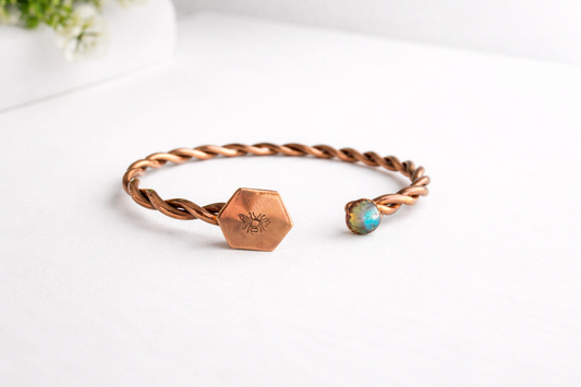 Artisan Honeycomb Bracelet with Labradorite