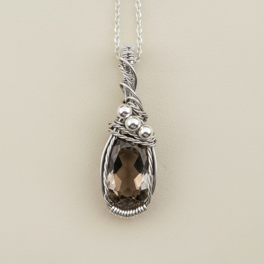 Smoky Quartz Faceted Pendant