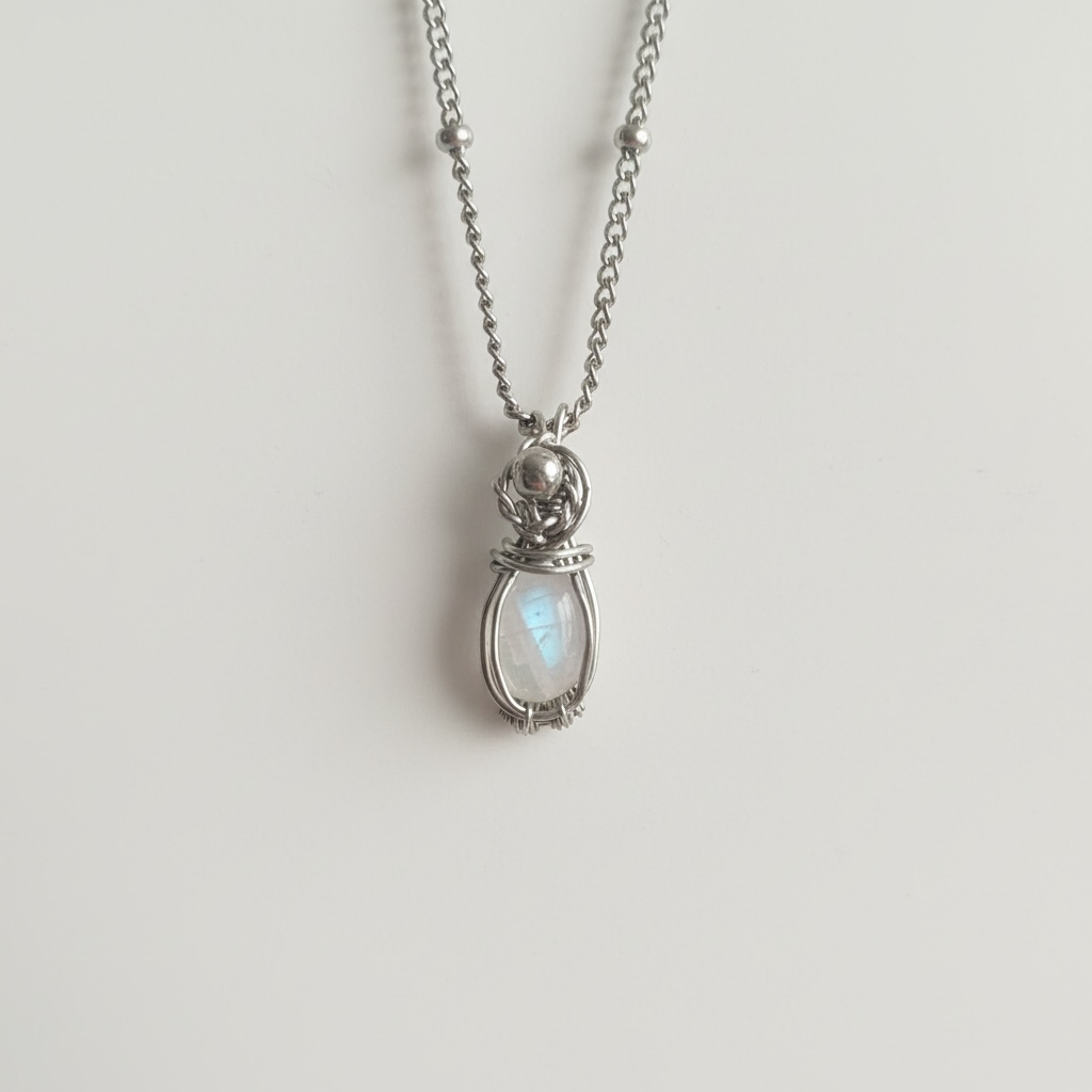 White Moonstone- Micro Pendant