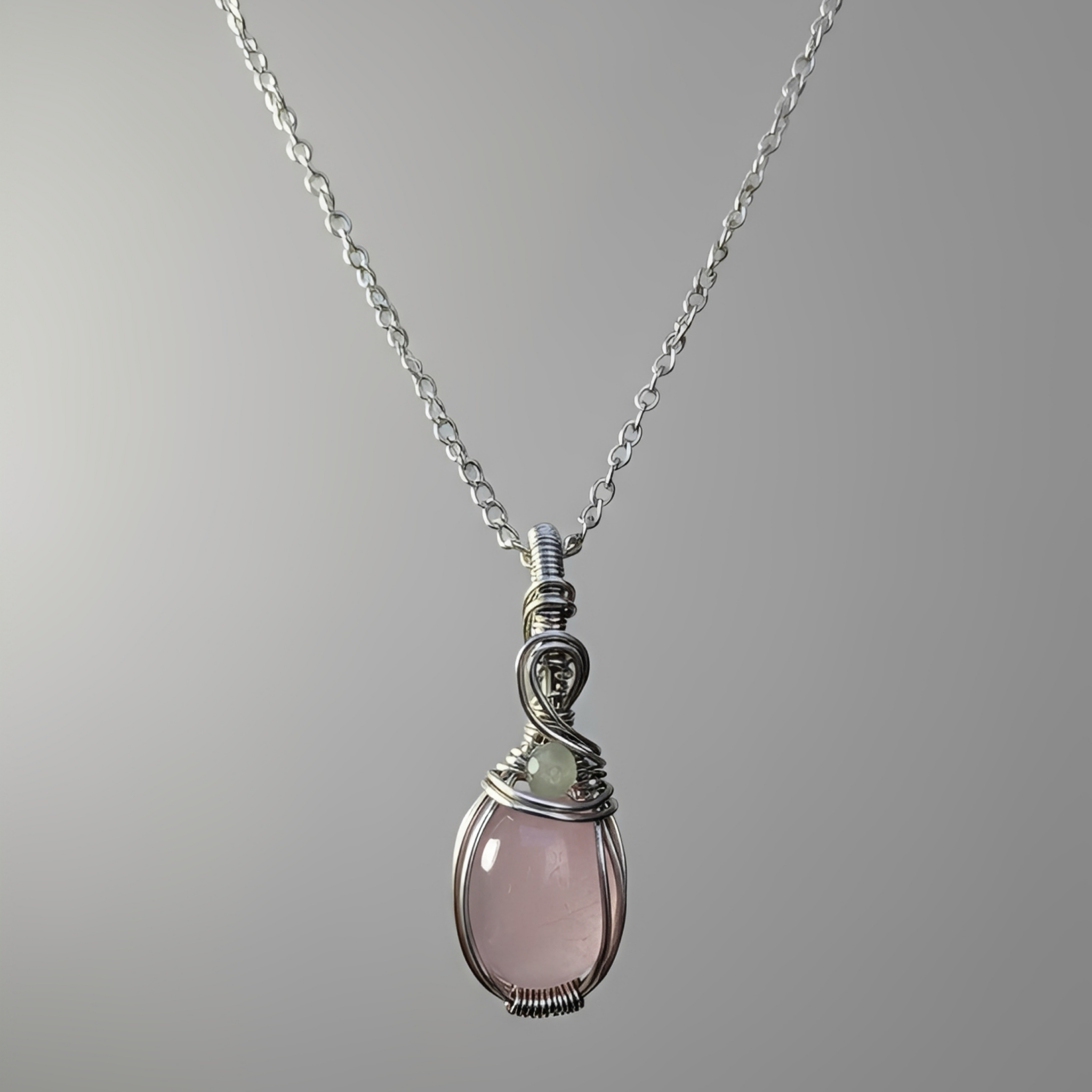 Rose & Sage-Morganite & Green Fluorite Pendant