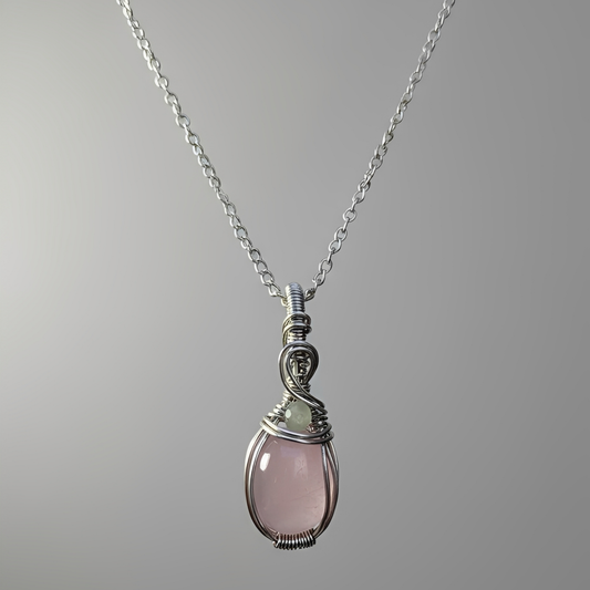 Rose & Sage-Morganite & Green Fluorite Pendant