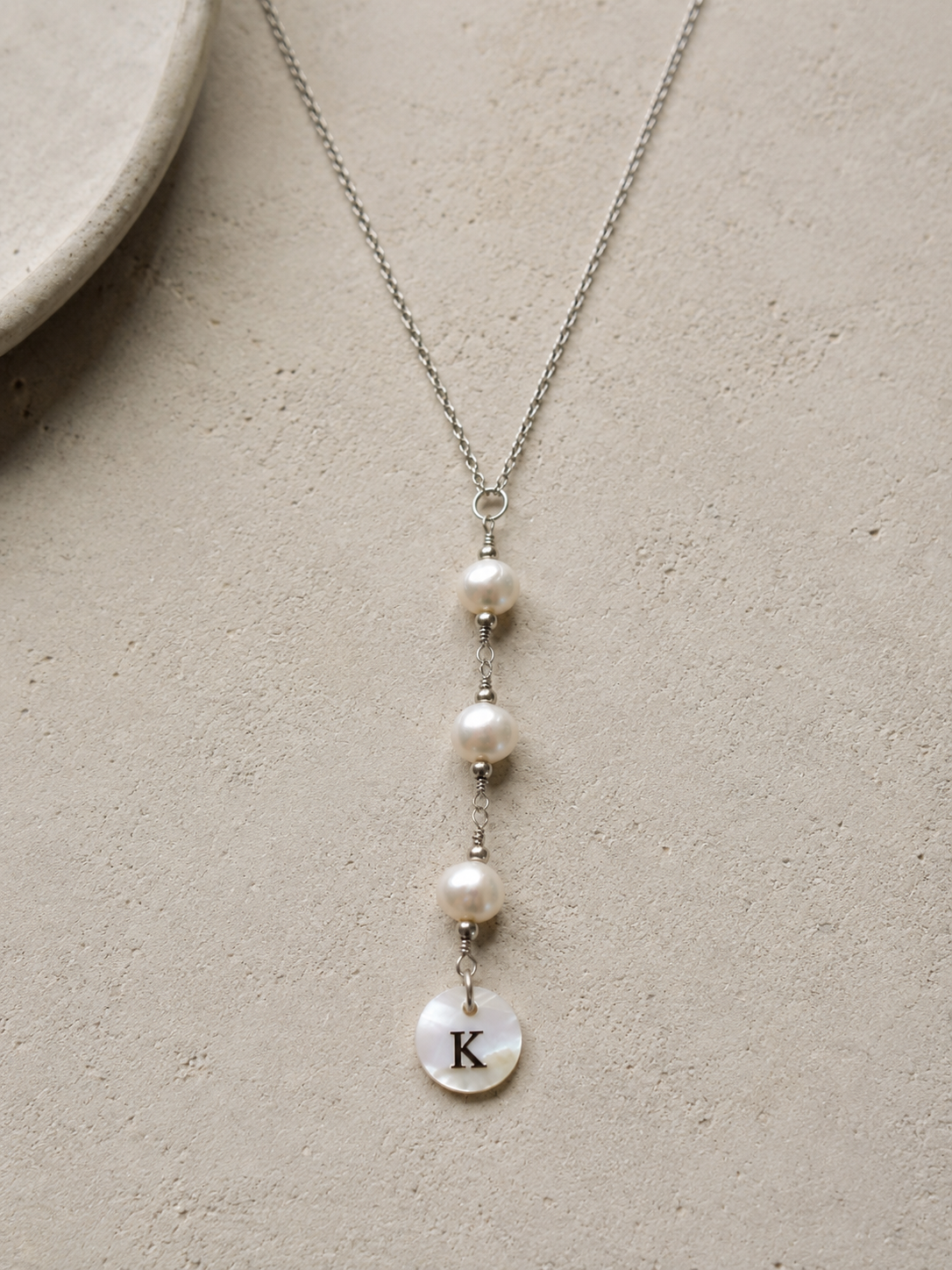 Initial Pearl Drop Necklace