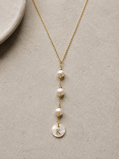 Initial Pearl Drop Necklace