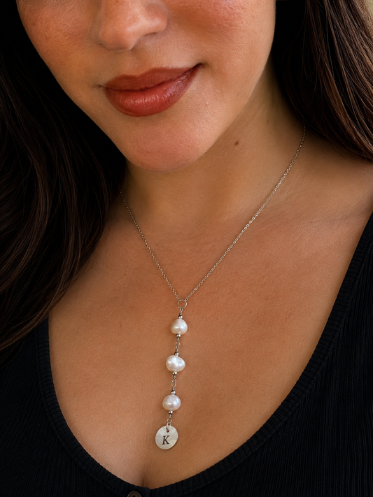 Initial Pearl Drop Necklace