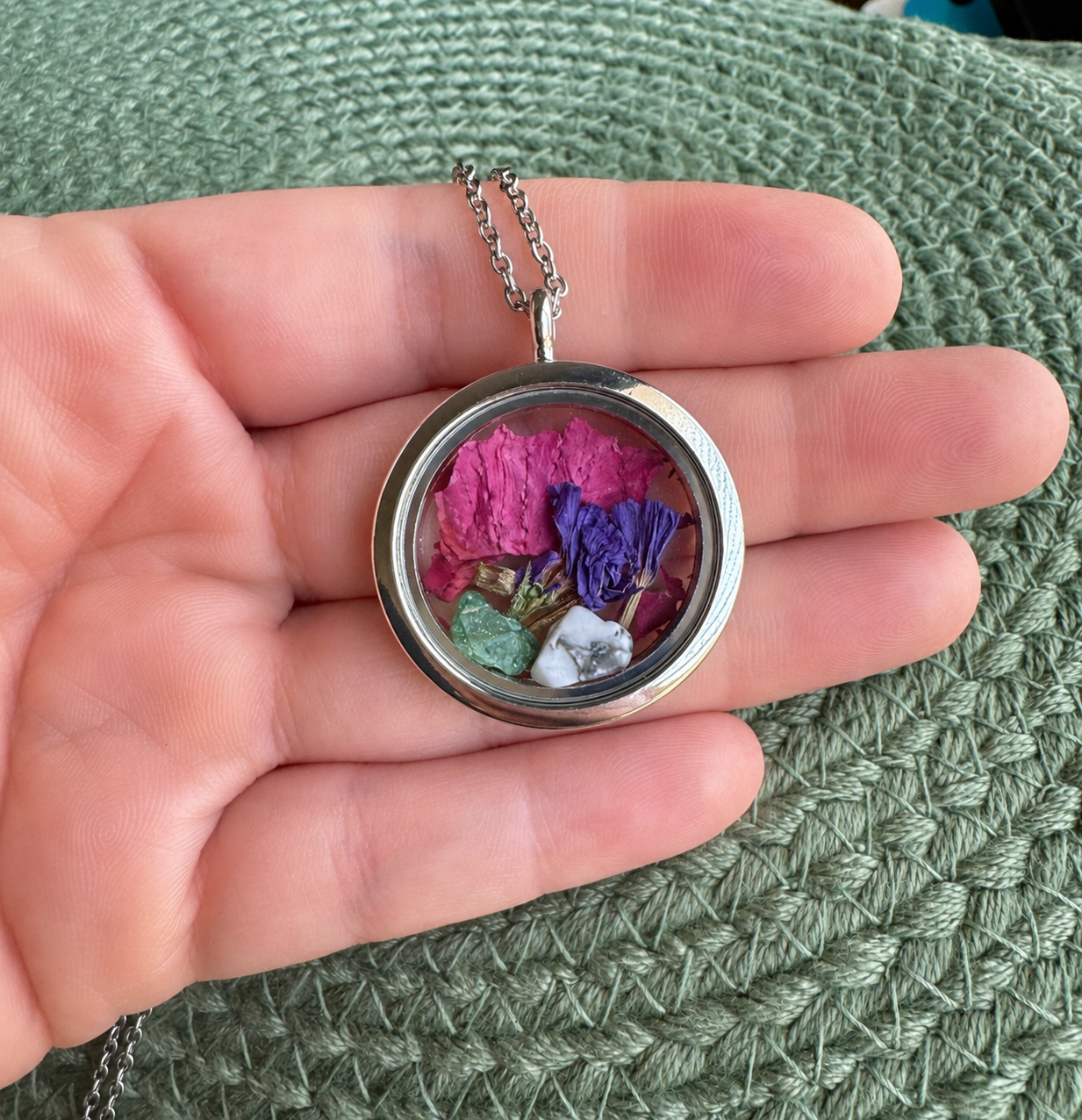 The Essence Locket-Personalized Family Birth Flowers & Gemstone Keepsake