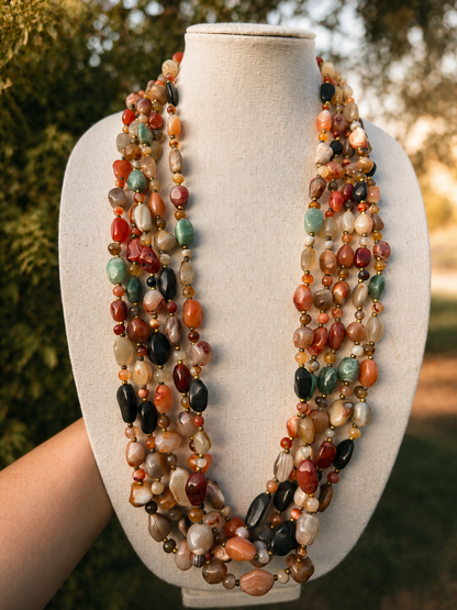 Mixed Gemstone 30” Layering Necklace
