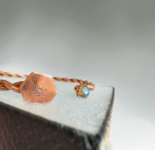 Artisan Honeycomb Bracelet with Labradorite