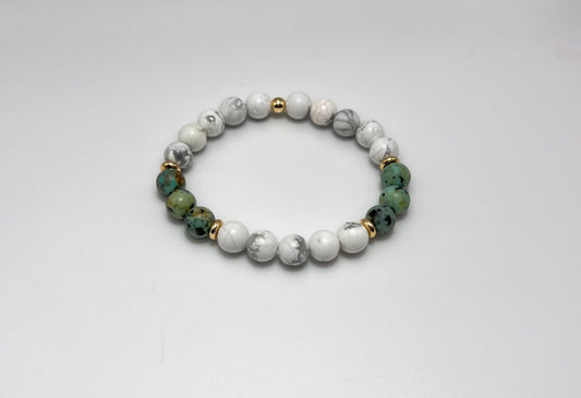 White Howlite and African Turquoise