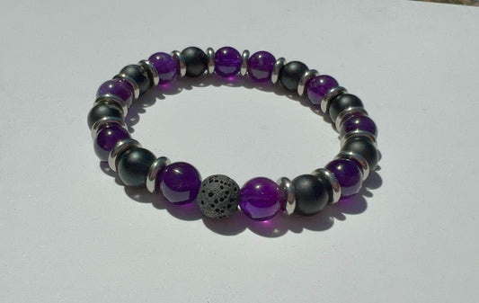 Amethyst and Matte Black Onyx