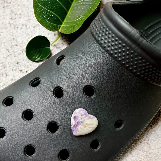 Amethyst Heart Croc Charm