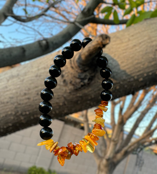 Baltic Amber & Black Onyx