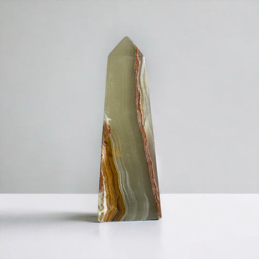 Green Banded Calcite Tower