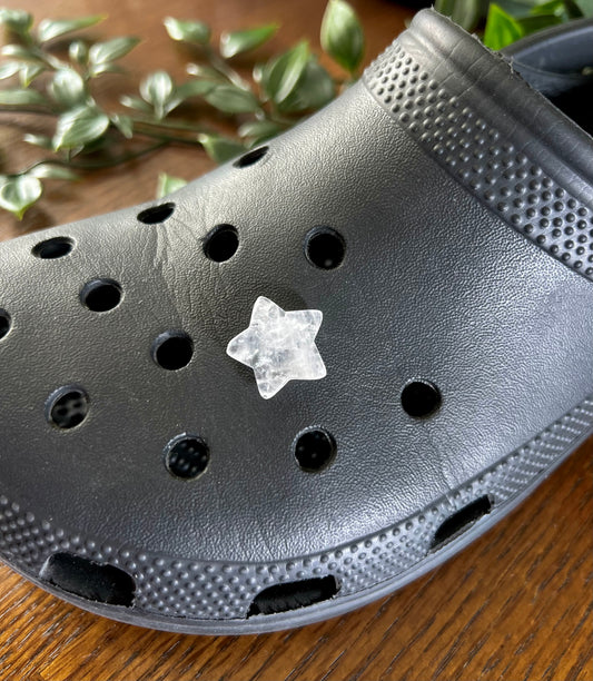 Clear Quartz Star Croc Charm