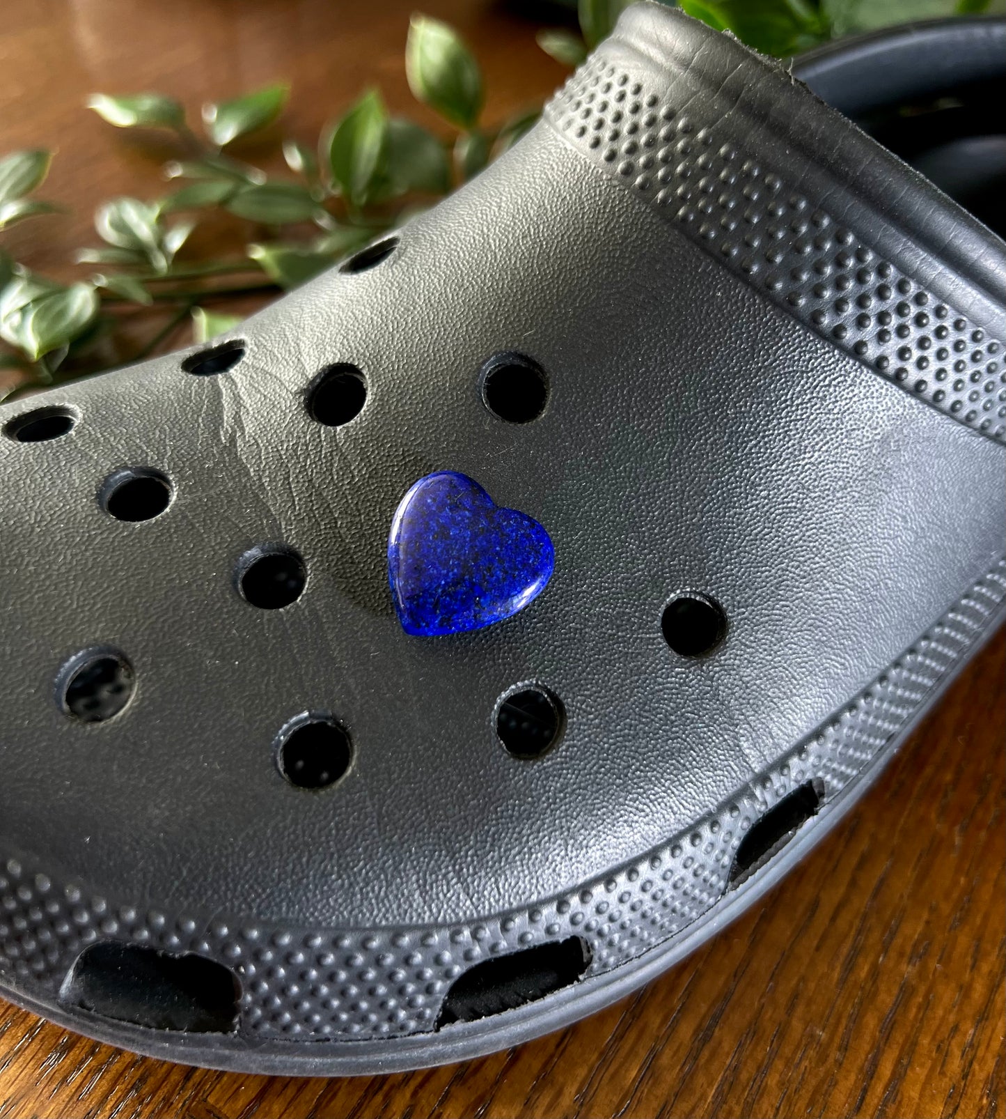 Lapis Heart Croc Charm