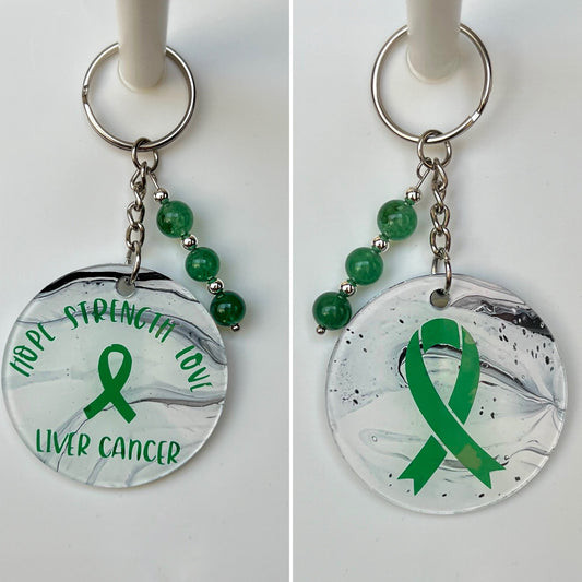 Liver Cancer Awareness Keychain