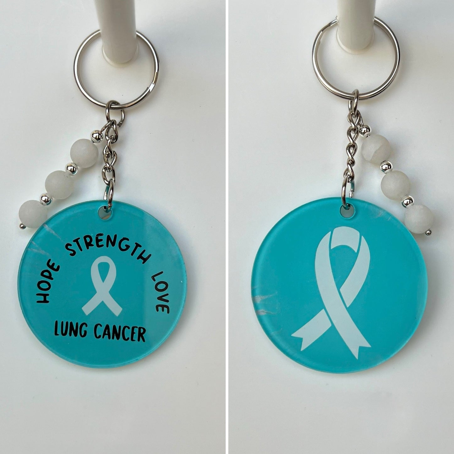 Lung Cancer Awareness Keychain