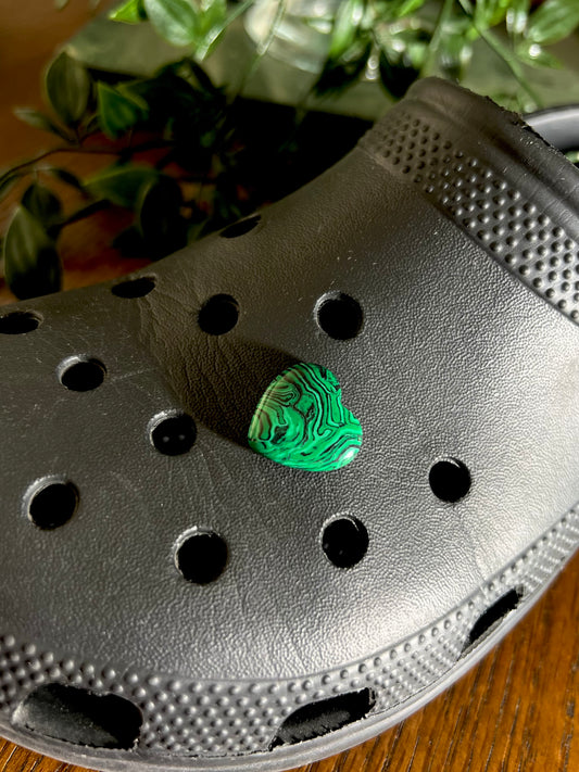 Malachite Heart Croc Charm