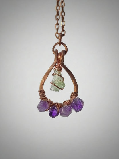 Moldavite + Amethyst
