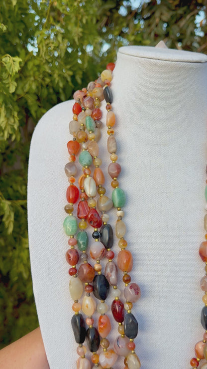 Fall For You- Mixed Gemstone 30” Layering Necklace